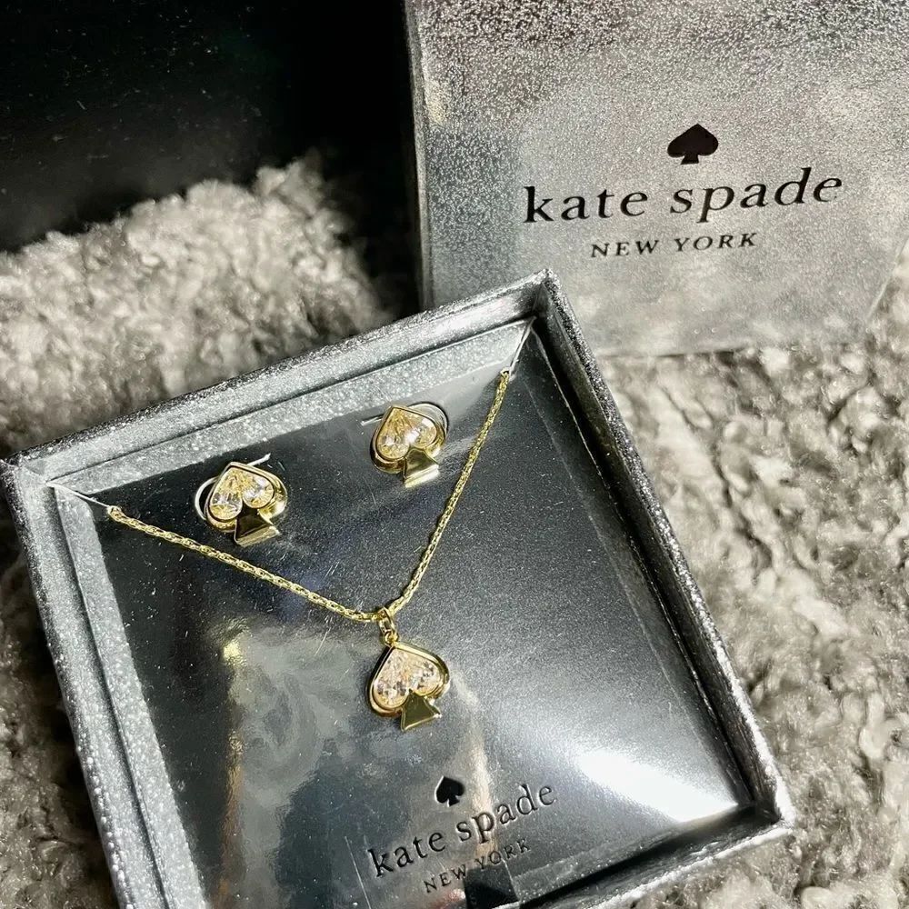 NIB Kate Spade Stone Studs & Pendant Boxed Set